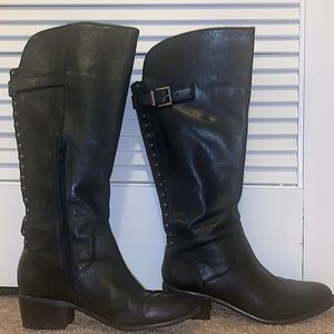 Arturo Chiang Tall Black Leather Boots